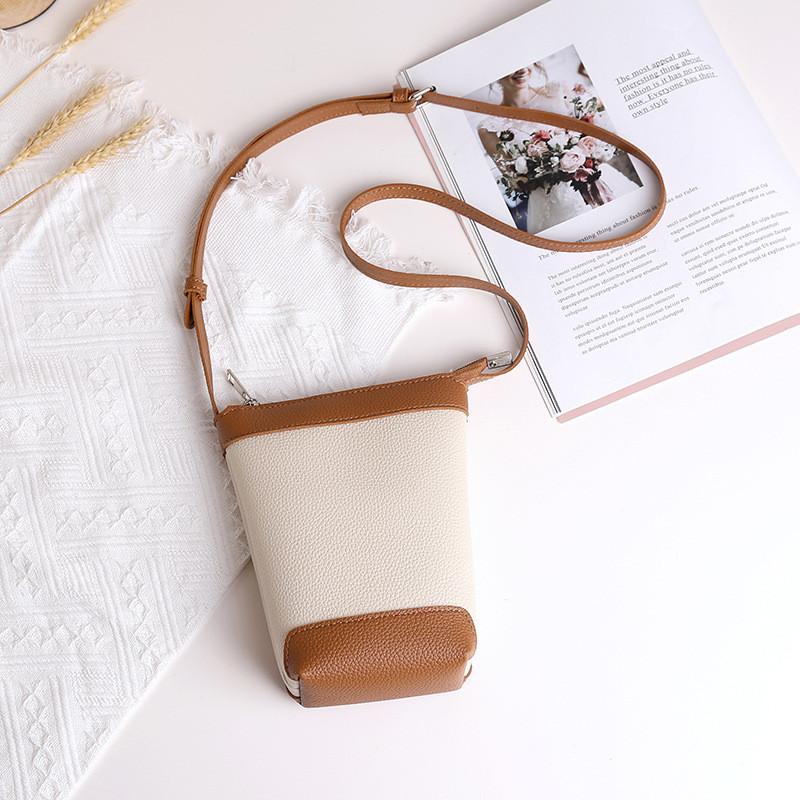 IELGY High-End Soft Leather Zipper Style Cross-Body Female Mobile Phone Bag New Simple All-Match Fashionable Women s Small Bag