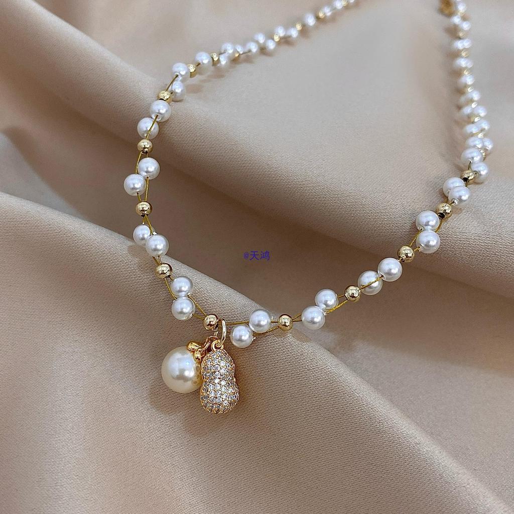 2025 Peanut Pearl Pendant Necklace: Elegant Light Luxury Choker for Women