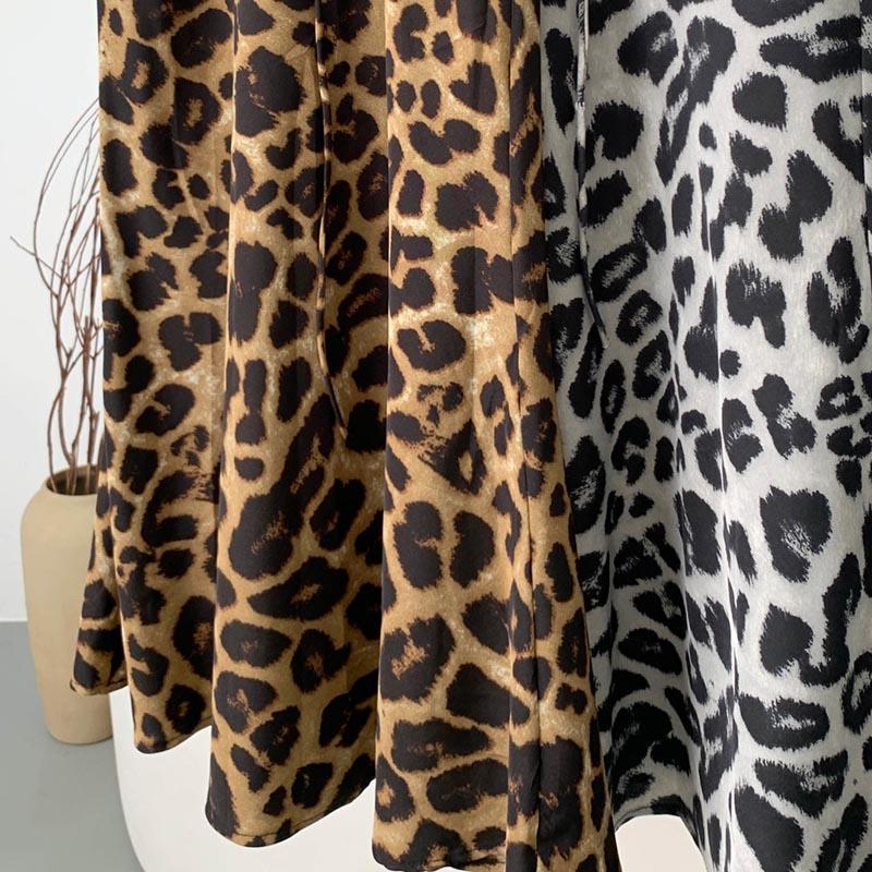Skirt Women Summer Casual Versatile Leopard  Elastic Half Skirt Loose Comfortable Oversize Stretchy Bustier Skirt