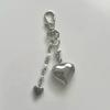 Silver Heart Charm for Handbags Unique Silver Heart Keychain Pendant Stylish Bag Hanging Ornament for Gatherings