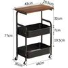 Carrello Snack Retro-Style Mobile con Scaffalatura Multi-livello e Organizer da Tavolo