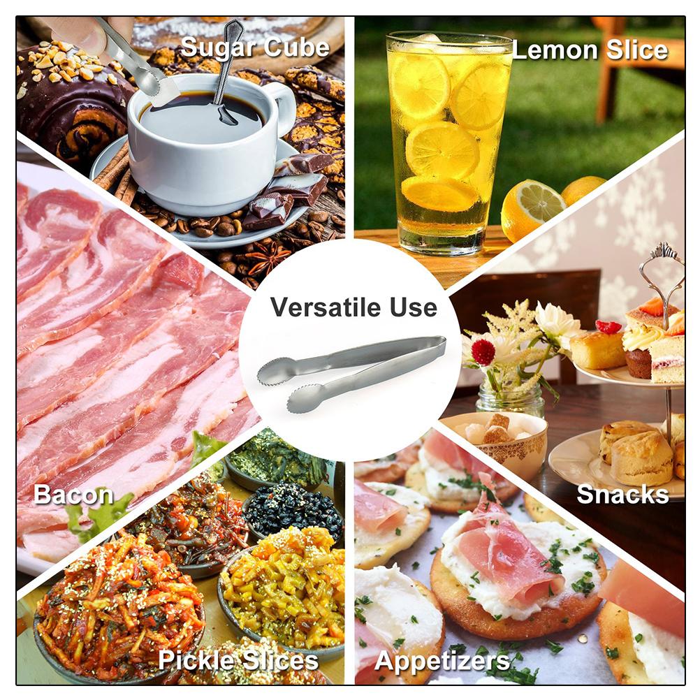 3PCS Stainless Steel Food Serving Tongs Mini Tongs for Sugar Tea Bag Kitchen Tool