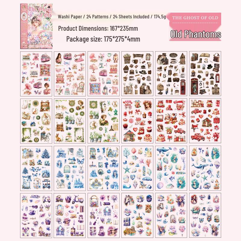 Yue Zhen Retro Journey Die-Cut Sticker Book for DIY Journals