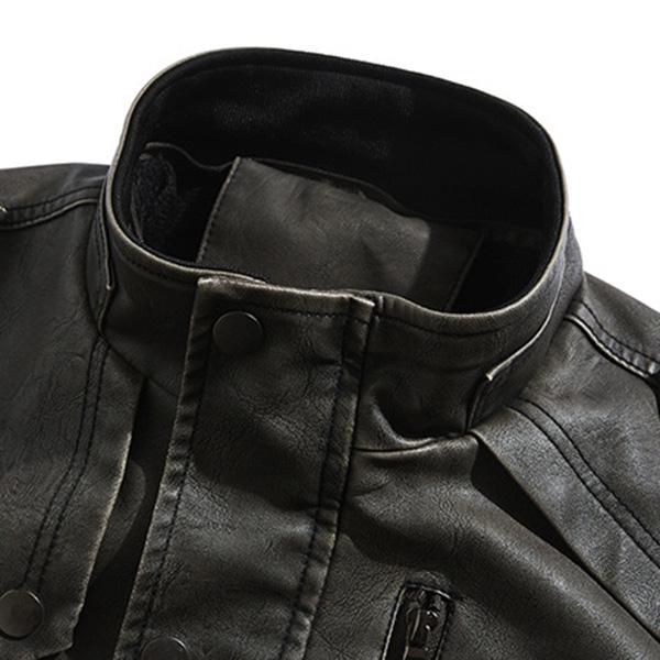 Mens Leather Jackets  Winter  Casual Motorcycle PU Jacket Biker Leather Coats European Windbreaker Genuine Leather Jacket