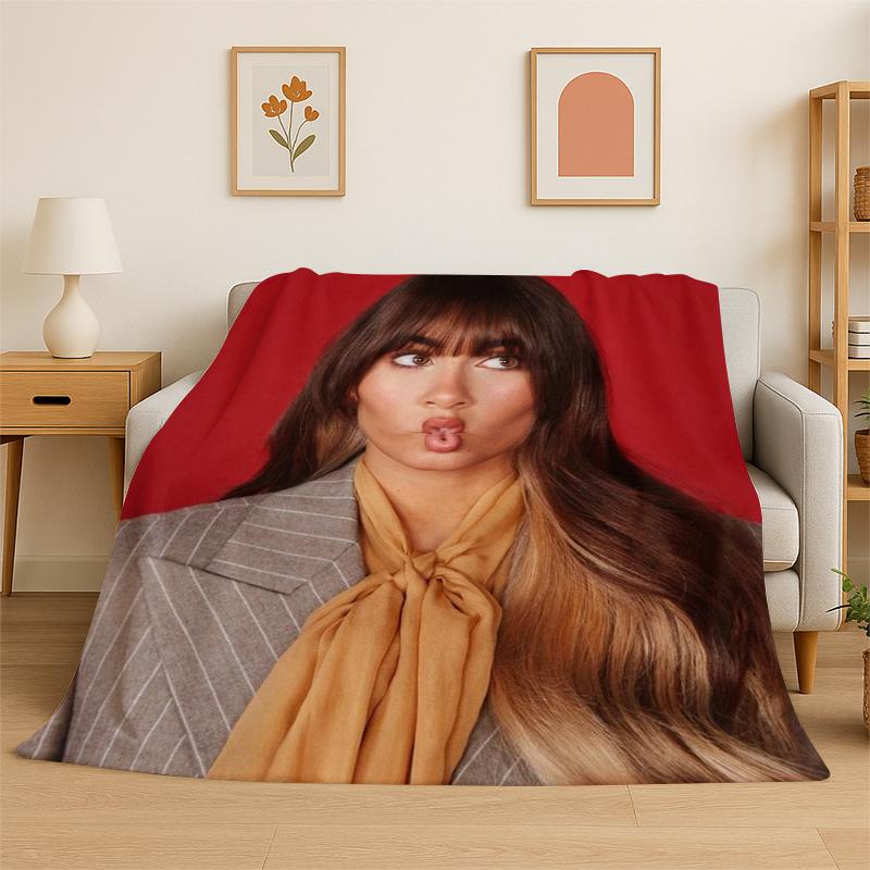 

Fashion Aitana Spanish Singer Flannel Blanket Soft Warm Throw Blanket for Bedroom Living Room Bed Travel Camping Picnic Gift 75x90cm