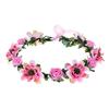 Adjustable Ribbon Rose Flower Crown Wreath for Weddings - European and American Style