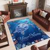 Mermaid Underwater Theme Crystal Velvet Rug Personalized Custom Name Text Soft Floor Mat Home Decor
