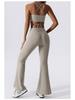 Cross-Border Sexy Deep V Yoga Top & High Waist Flare Pants Set for Women