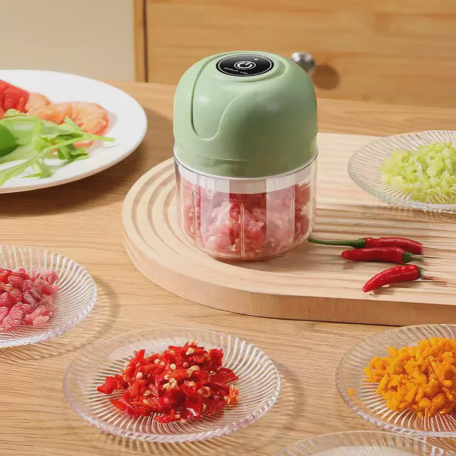 Mini Electric Garlic Pounder: Garlic Paste Maker, Stirrer, Meat Grinder & Peeler 