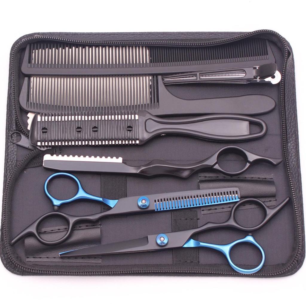 High-Quality Hair Styling Set: Hairdressing Scissors, Thinning Shears, and Razor for Bangs. Perfect Household Tools for Professional Results.