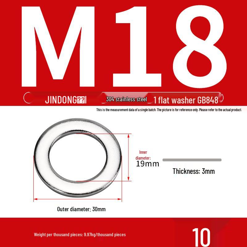 Stainless Steel 304/201/316 Oversized Thick Flat Washer Gasket Screw Washer GB97/GB96