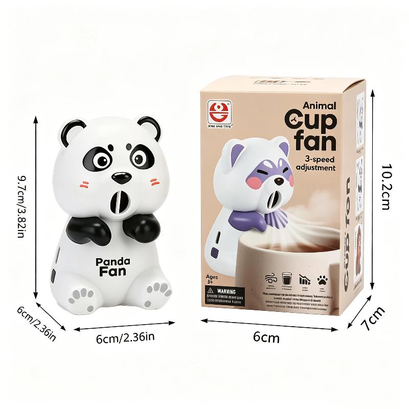 1 Set 3 Speeds Animal Portable Usb Rechargeable Clip-On Personal Fan Mini Food Cooling Fan For Soup Stew Coffee Tea Baked Goods
