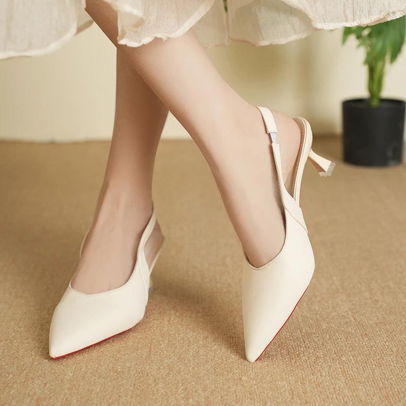 Fashion 2025 New Summer Slip-on Women's High Heels Sexy Slingbacks Office and Career Fashion Best Seller Closed Toe Sandalszapatos Mujer