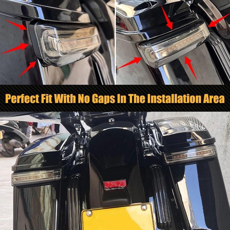2xMotorcycle LED SaddleBag Turn Lamp Light Run Brake Light For Harley Touring Street Glide Road King FLHR Limited CVO 1997-2013