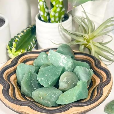 Raw Green Aventurine Gravel Crystal Stone Natural Rough  Perfect for Rock Tumbling, Decorating DIY Finished Material Package, Na