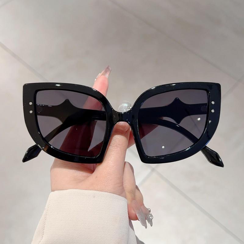 Cat Eye Sunglasses Women Fashion Halloween Party Gradient Decor Shades Trendy Brand Design Candy Color Rim Sun Glasses