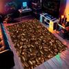 Flannel Printed Coffee Bean Rug Brown Pattern Kitchen Living Room Decor Soft Floor Mat Anti Slip Carpet For Home And Cafe Theme