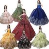 15pcs/lot Doll Accessories For Barbie Doll Outfits = 5pcs Wedding Dresses & 10pairs Shoes 1/6 Doll Clothes For Barbie Dolls