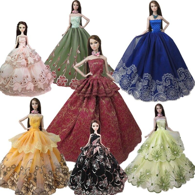15pcs/lot Doll Accessories For Barbie Doll Outfits = 5pcs Wedding Dresses & 10pairs Shoes 1/6 Doll Clothes For Barbie Dolls
