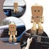 Dashboard Wooden Figurine Decor Wooden Human Figure Dashboard Decoration Funny Ornament Display Sculpture For Tabletop Commuting