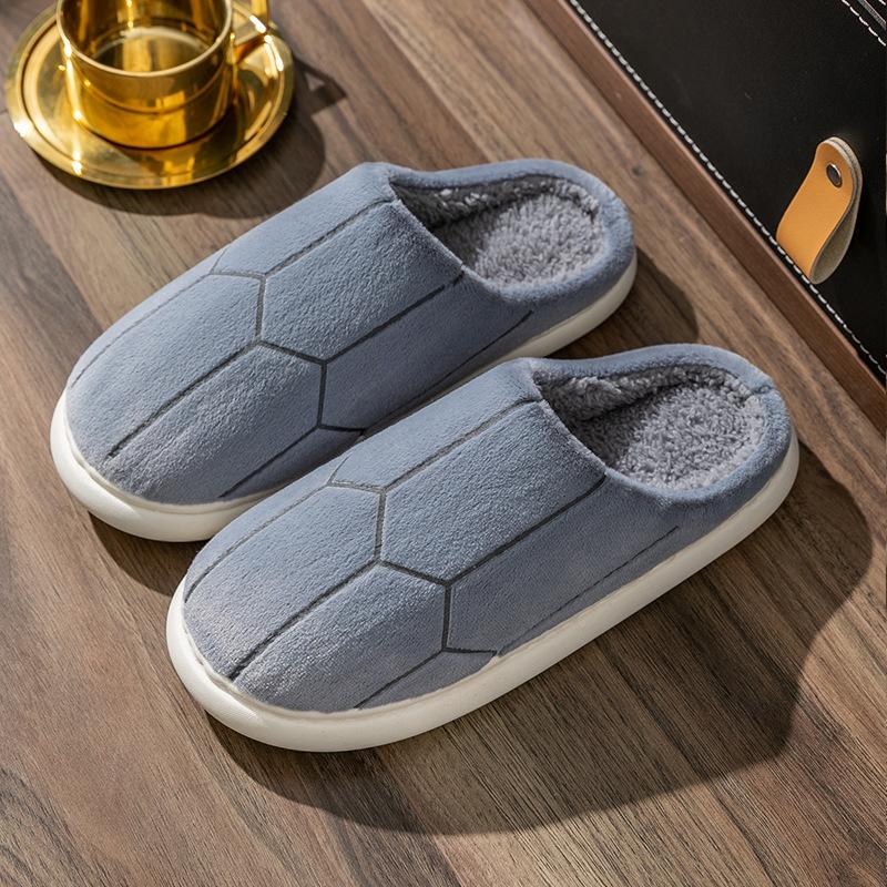 Heel cotton slippers, piled and thickened indoor home warmth in winter, plush cotton shoes