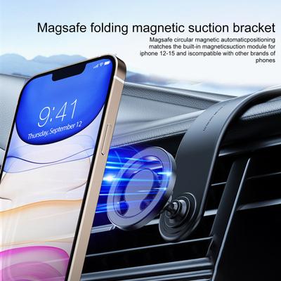 Magnetický držák telefonu do auta pro iPhone pro Android 360 stupňů otočný ohebný hliníková slitina auto palubní deska
