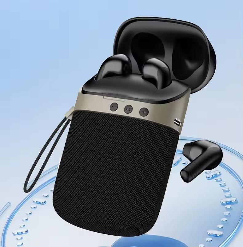 

2 в 1 водонепроницаемый беспроводной спортивный музыкальный плеер Bluetooth 5.0 динамик сабвуфер аудио уличные спортивные звуки музыкальная шкатулка чёрный