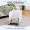 MEEXPAWS Cat Litter Box Enclosure Splash Guard L Size cm x Cat Guard Pet Guard Fence Includes Cat Litter Mat Easy to Clean & Approx. 68.58 50.8 cm.