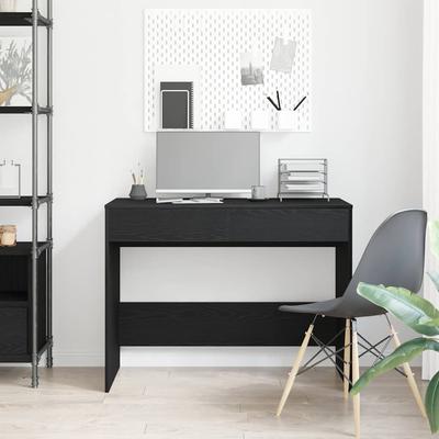 Desk Black Oak Effect 101 X 50 X 76.5 Cm Engineered Wood