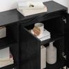 Side Cabinet Black Oak Effect 96.5 x 30 x 75 cm