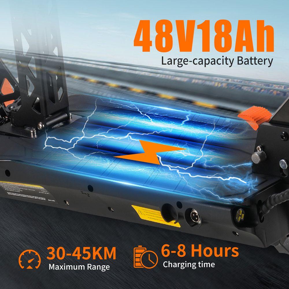 Twofish V5 Max Electric Scooter 11" Tire 1000W Peak Motor Urban Commuter E-scooter With Seat 48V 18AH Dual Disc Brakes Max Load 120Kg