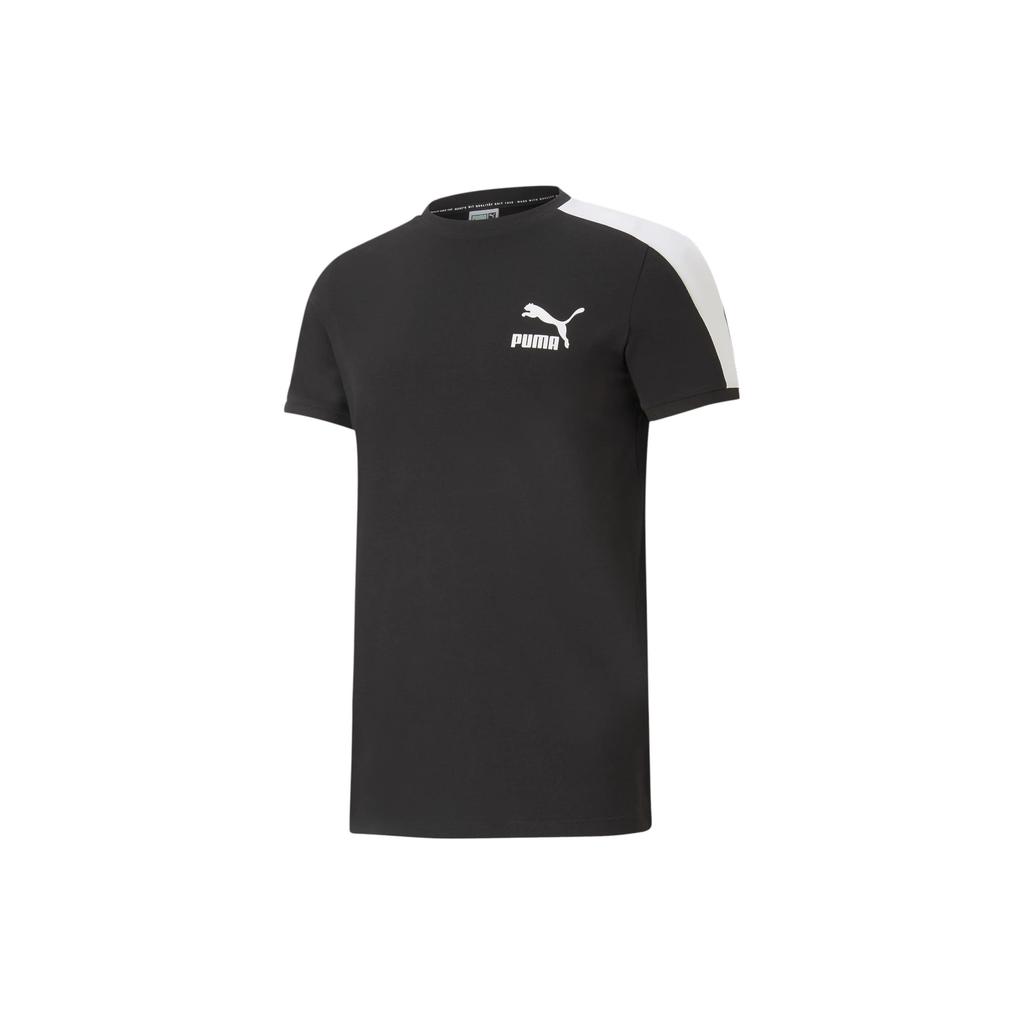 PUMA Round-Neck Pullover With Brand Letter Logo Short-Sleeve T-Shirt Men Tops Black 599869-01