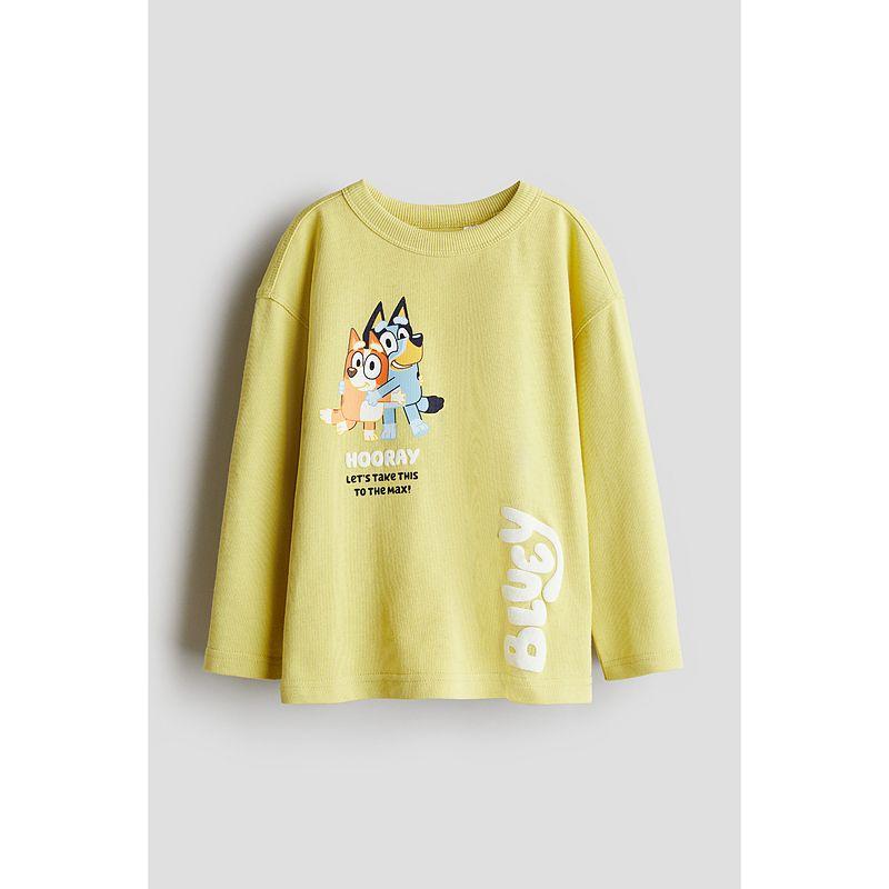 

[Бруи] Детская одежда HM Футболка для мальчиков Летняя Мягкий хлопок С принтом Длинные рукава Джерси Топы 1238927 Light green/Bluey 90/52(1 ½-2Y)