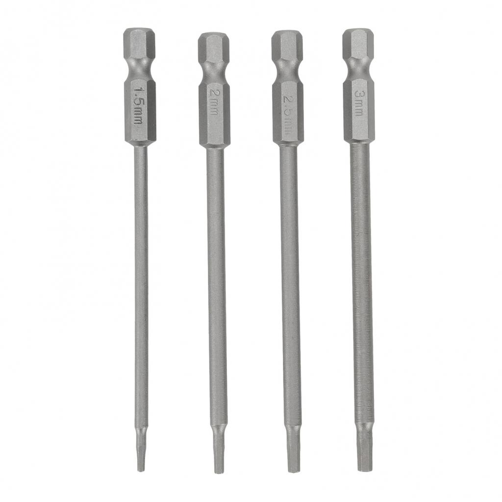 Alloy Steel Screwdriver Bits Silver Quick Connection 4pcs Magnetic Head