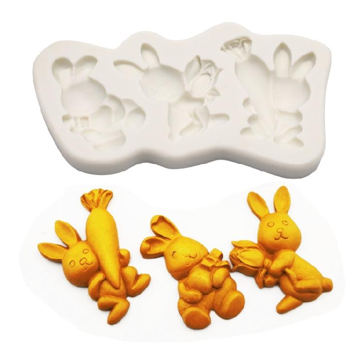Rabbit Silicone Bakeware Mold for Baking Easter Day Party Corrosion Resistance