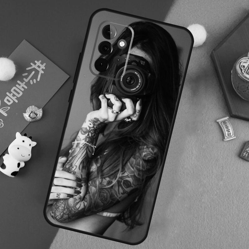 Sexy Sleeve Tattoo Girl Case For Samsung Galaxy A13 A33 A53 A15 A25 A35 A55 A54 A34 A14 A71 A51 A12 A32 A52 Cover