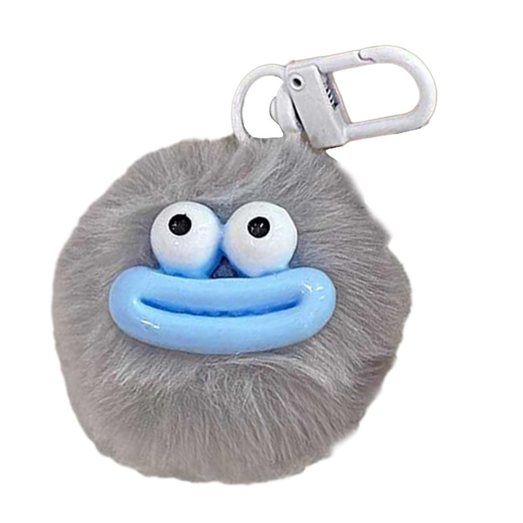 Eye Catching Keychain Colorful Sausage Mouth Pendant Keyring Furry Ball Key Chain Portable Keyrings Accessory for Women