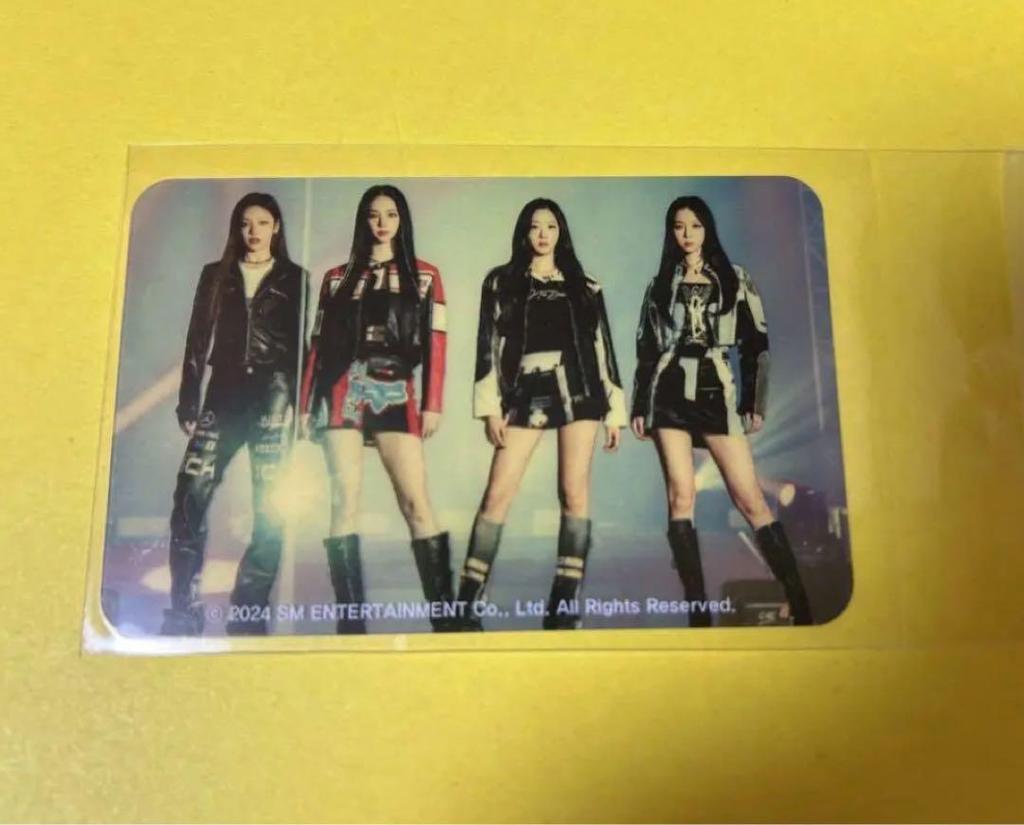 [USED] Aespa My First Page Slogan + Transparent Trading Card Set Towel