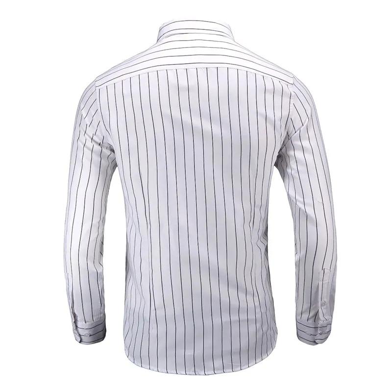 2026 Spring Men Striped Shirt Men Casual Long Sleeve Slim Fit Shirts Korean Base Tops Business Formal Laydown Shirt