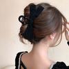 Women Hair Claw Bow-knot Strong Grip Solid Color Elastic Spring with Teeth Hair Decoration Hollow Out Large Barrette Lady Hair Pin Hair Accessories
