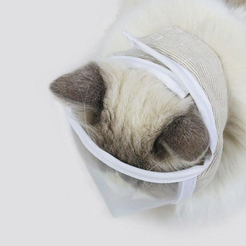 Cats Muzzle for Grooming Breathable Transparent Face Guard Mouth Cover Prevent from Cats Biting Chewing Trimming Bathing