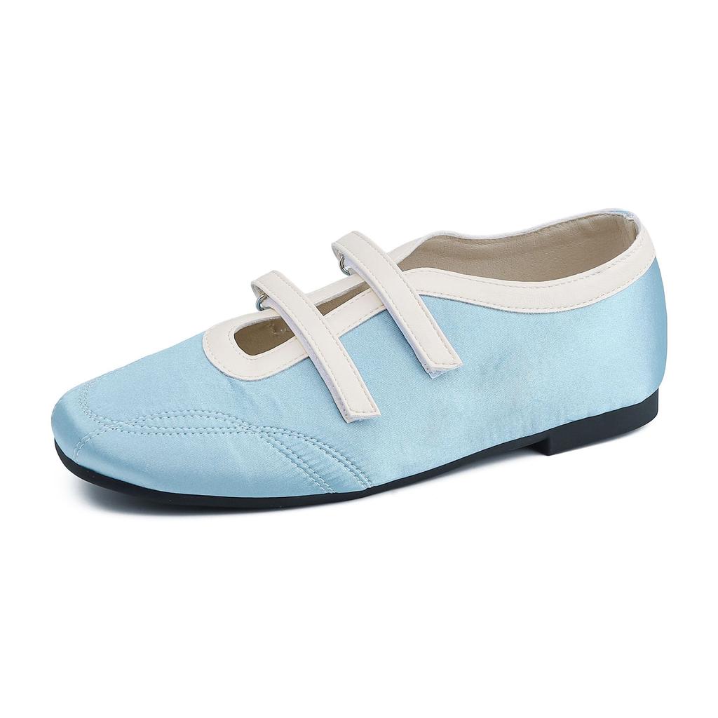 Ballet Shoes Single Shoes Satin Shallow Mouth Women's Shoes 2025 Summer New Casual Style Korean Niche Shoes Children's Design Style