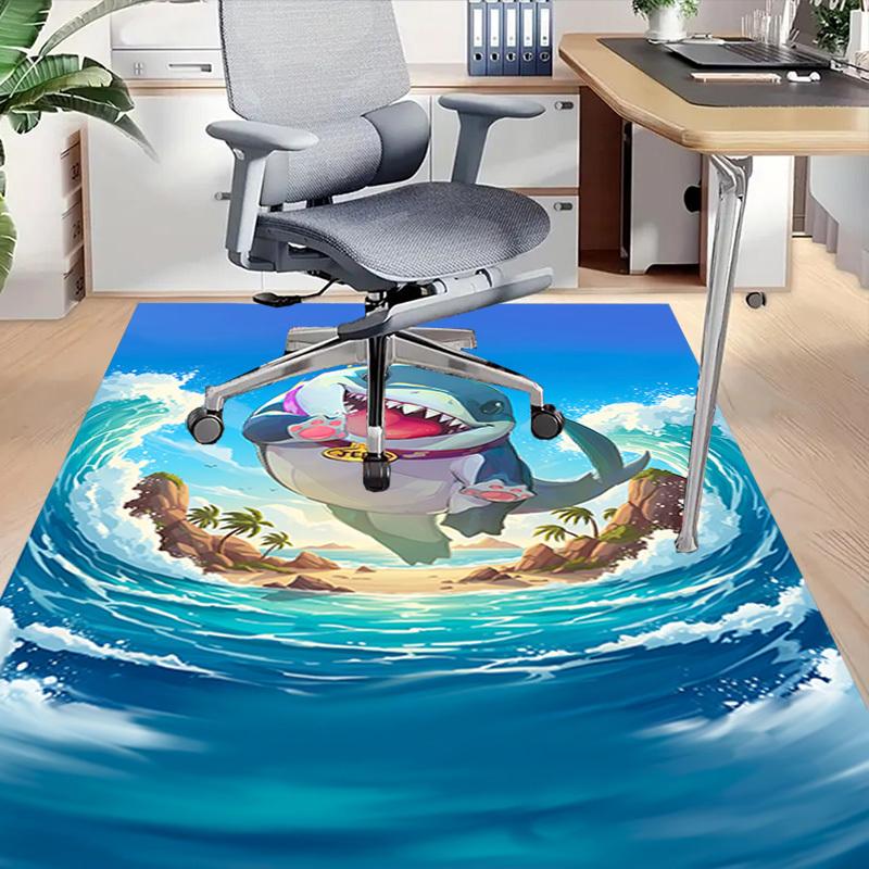 1 Stück Haifisch Jeff Teppich, Büroteppich Außenmatte Heimdeko Bereichsteppich Festival