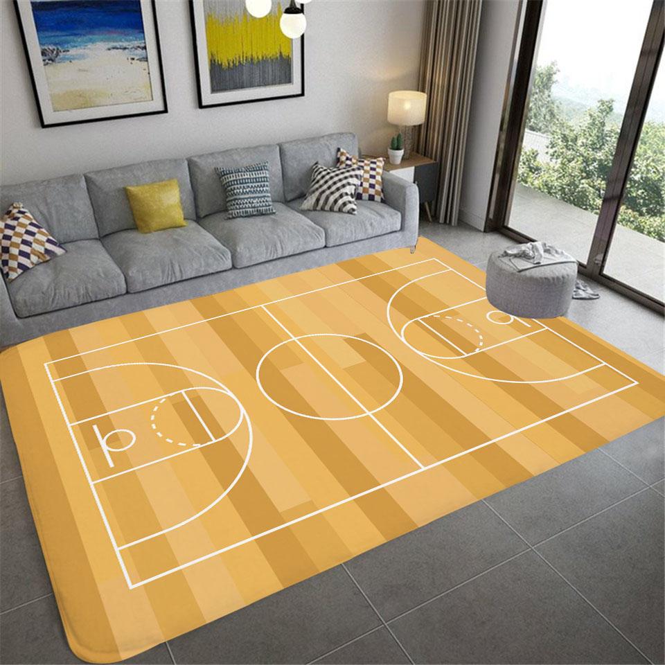 3D Basketball Court Printed Carpet Bedroom Bedside Living Room Sofa Table Area Rug Soft Large Size Floor Mat Doormat Home Decor