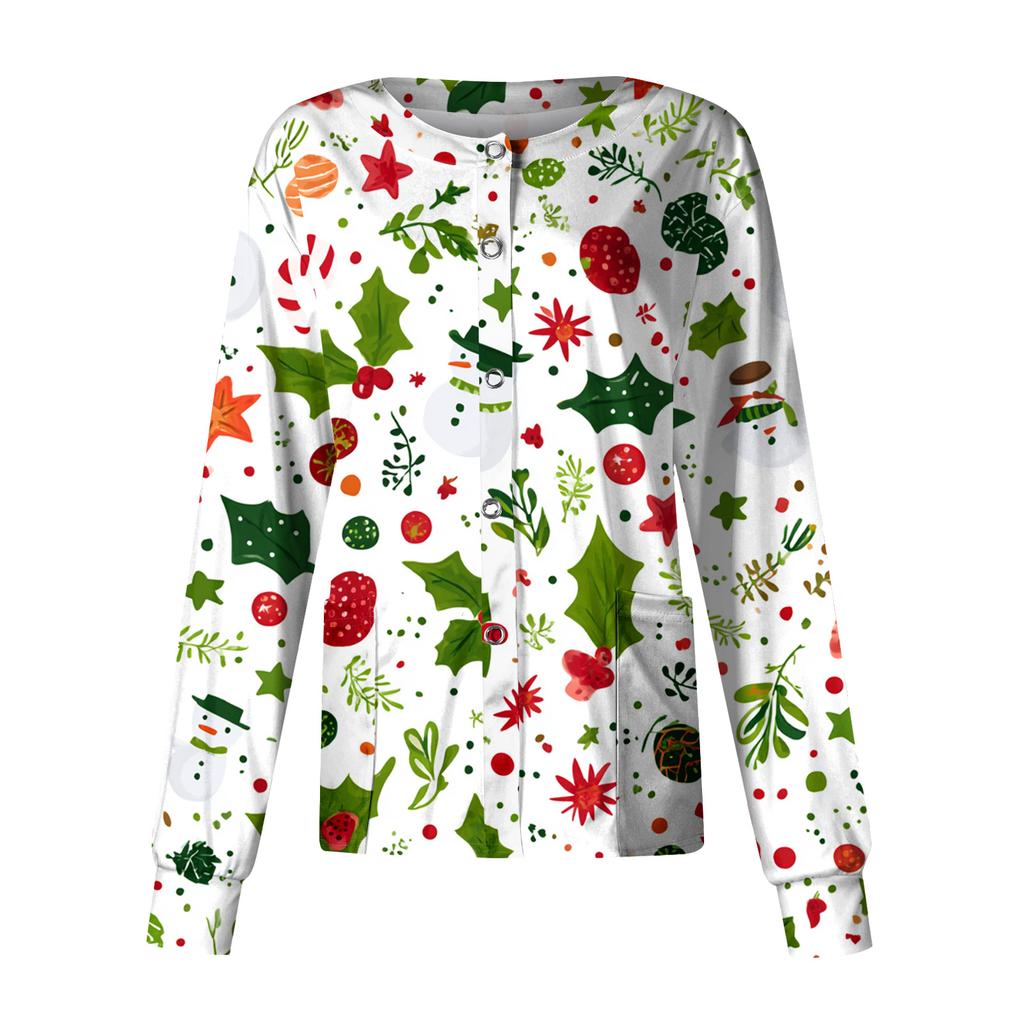 Women's Casual Long Sleeve Single Breasted  Printed Dry-nurse Top