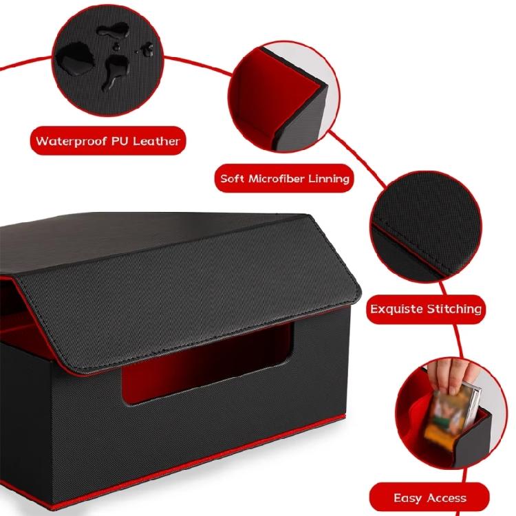 Trading Card Storage Box PU Leather Dustproof Container Gaming Card Holder Large Capacity Card Organizers Enduring