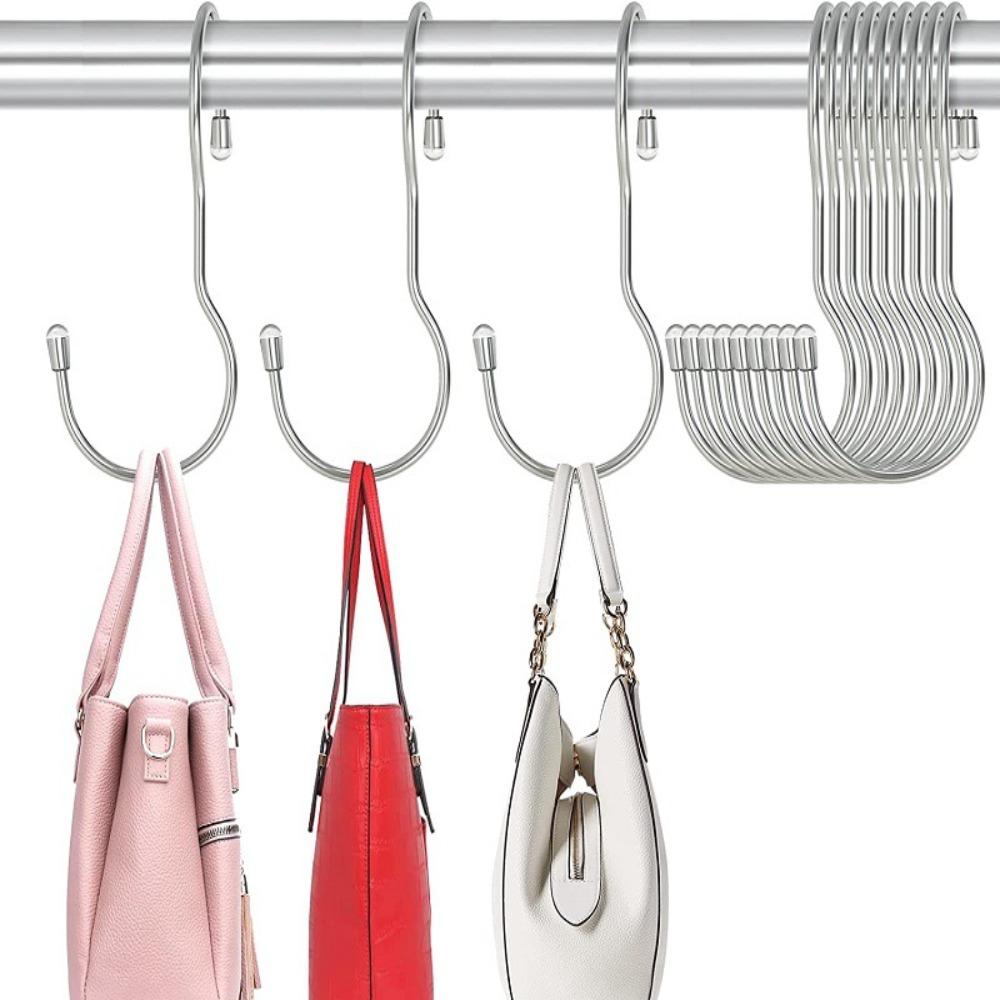 5pcs S Shaped S Hooks Metal Storage Rack Unique Bag Hanger Hooks  Home