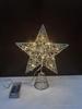 Wrought Iron Luminous Glitter Treetop Star Christmas Decoration