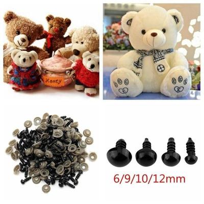 100 adet 6/9/10/12mm DIY Siyah Plastik Bebek Emniyet Gözler Dikiş için Oyuncak Ayı Bebek Hayvan Kukla