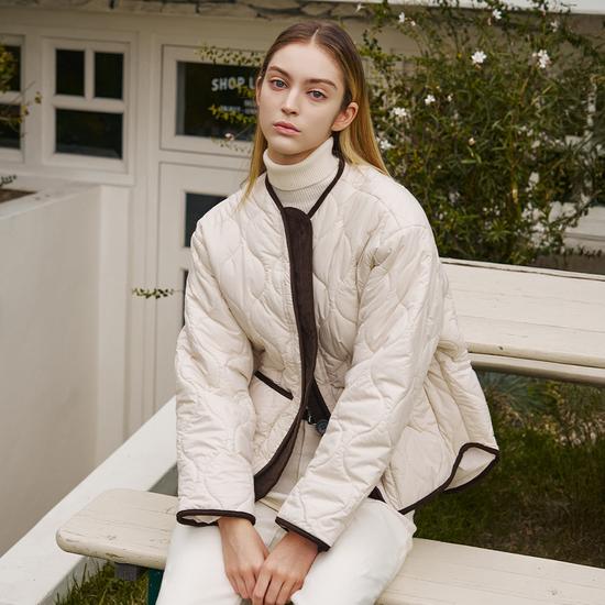 Corduroy Mixed Quilted Padding Jumper FFF